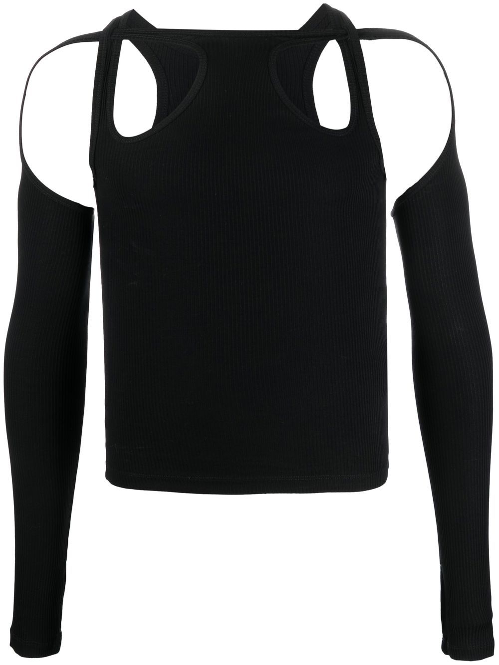 Dion Lee cut-out organic long-sleeve top - Black