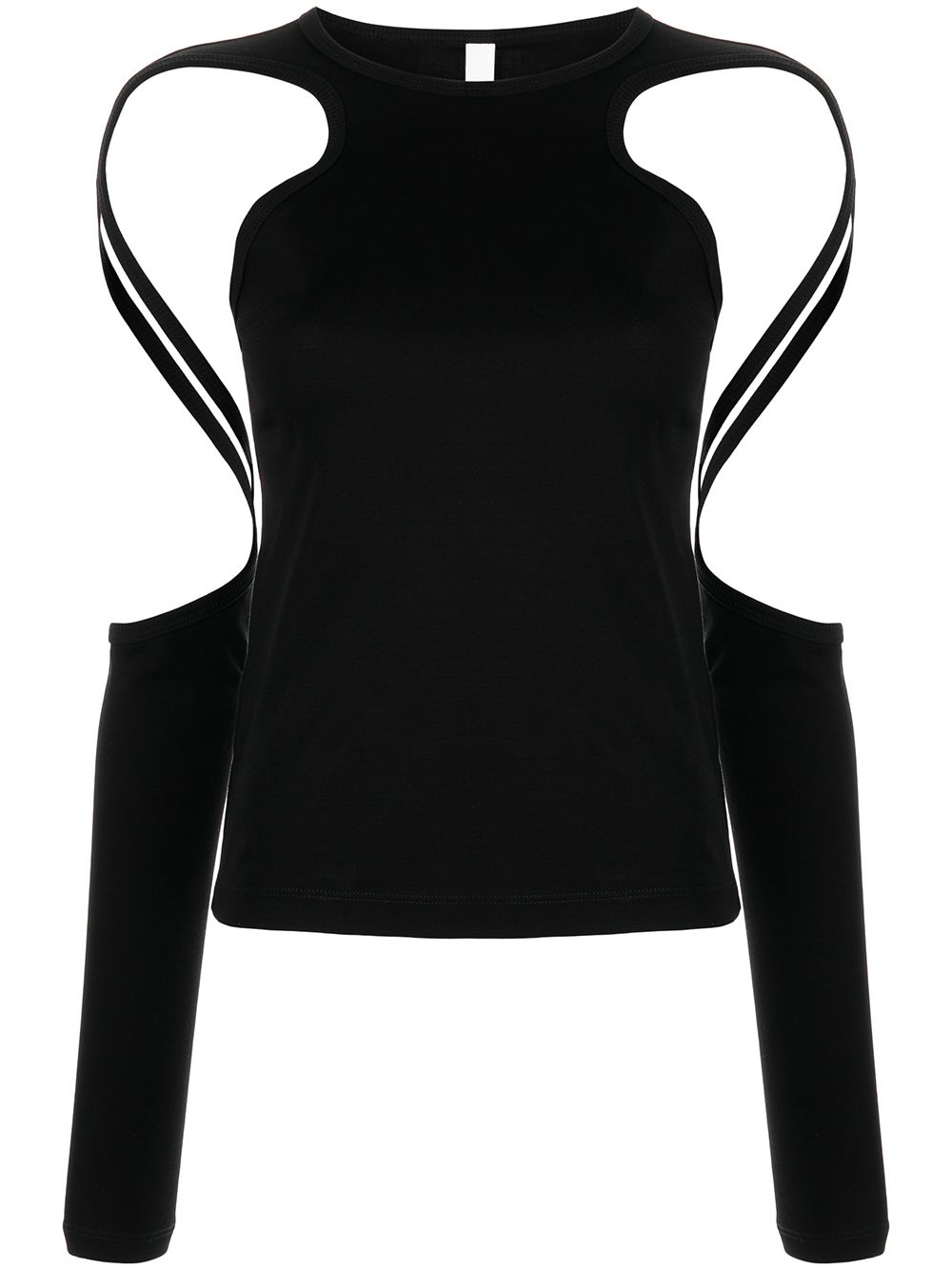 Dion Lee open-longsleeved fitted top - Black