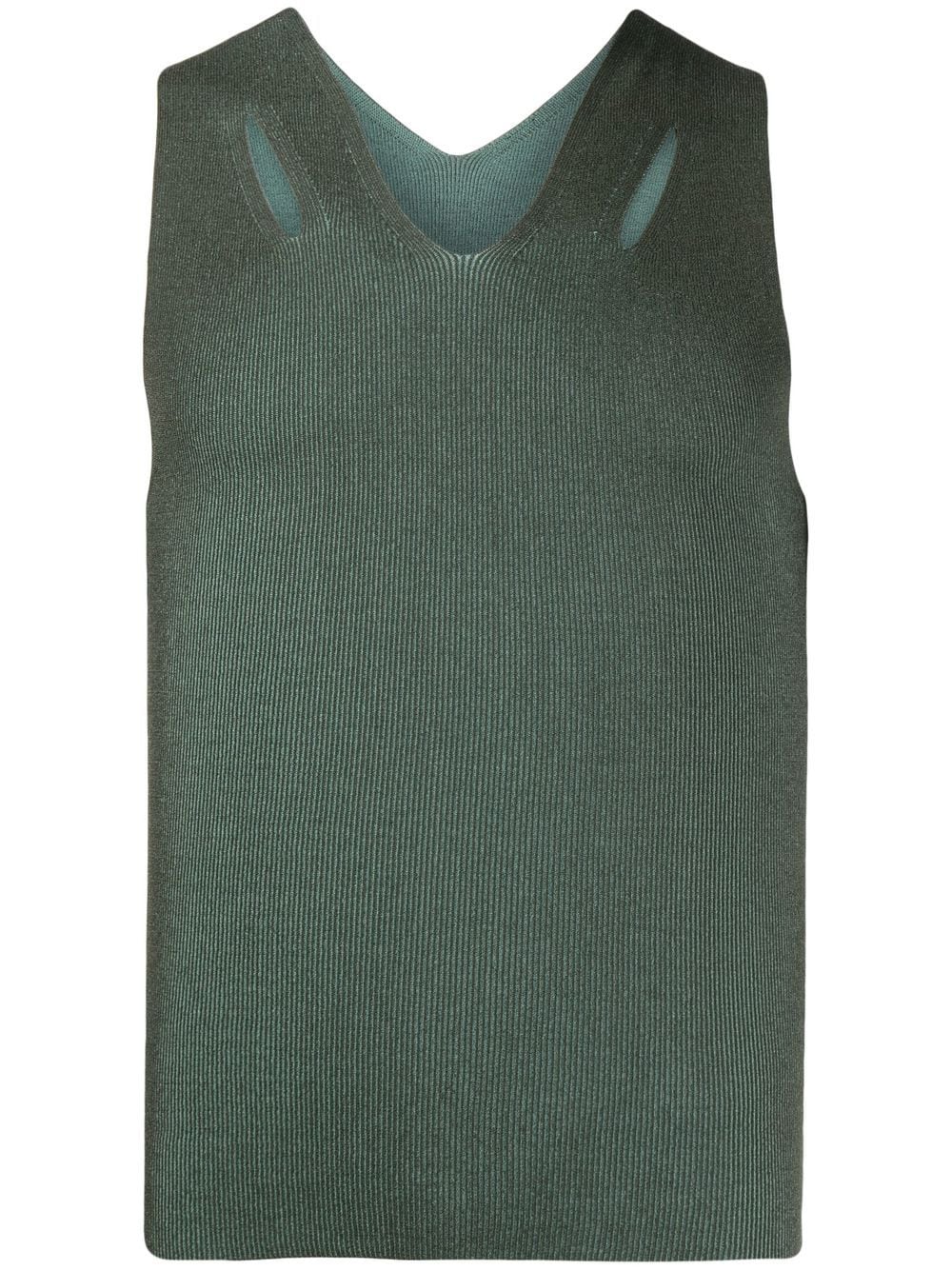Dion Lee ribbed knit cut-out vest - Green