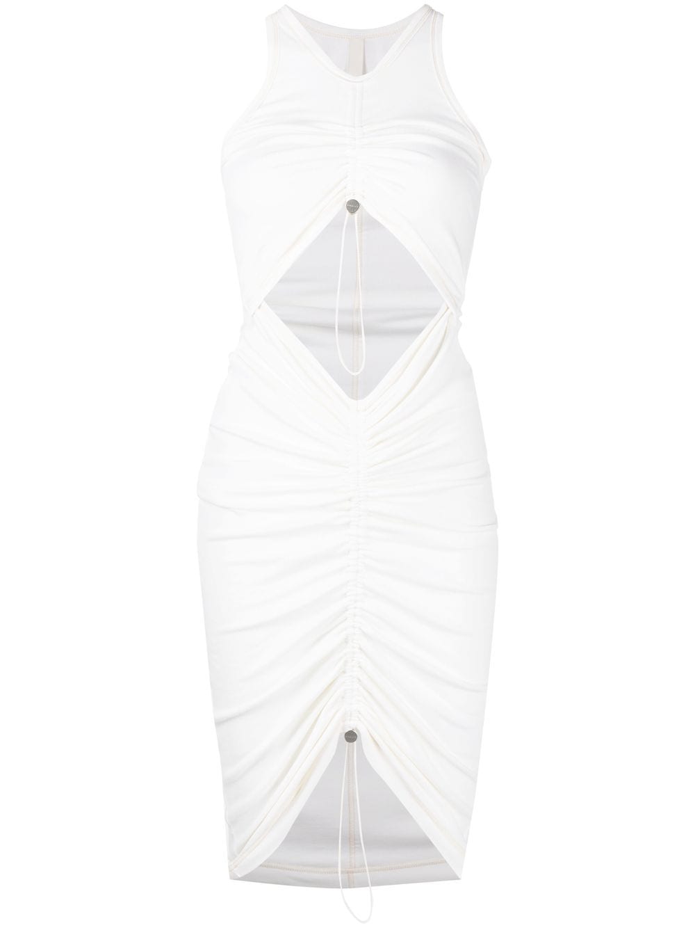 Dion Lee sheer gathered-front sleeveless dress - White