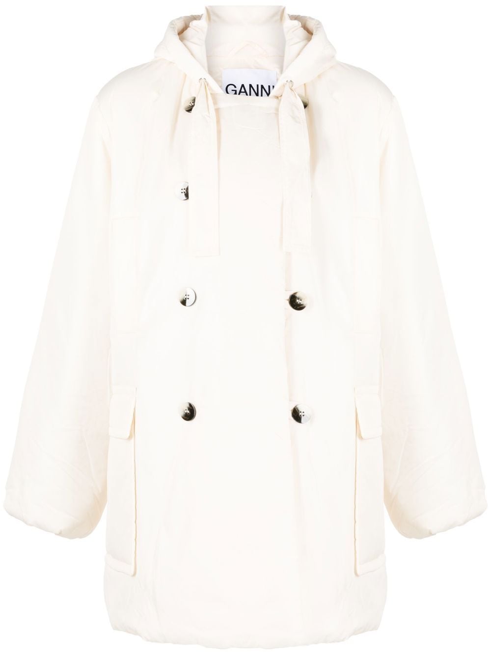 GANNI hooded long-sleeve jacket - Neutrals