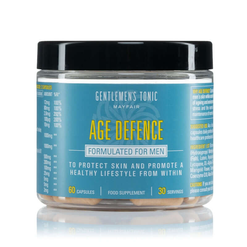 Gentlemen's Tonic Age Defence | Collagen Supplements for Improved Hydration + Hyaluronic Acid & Vitamin C
