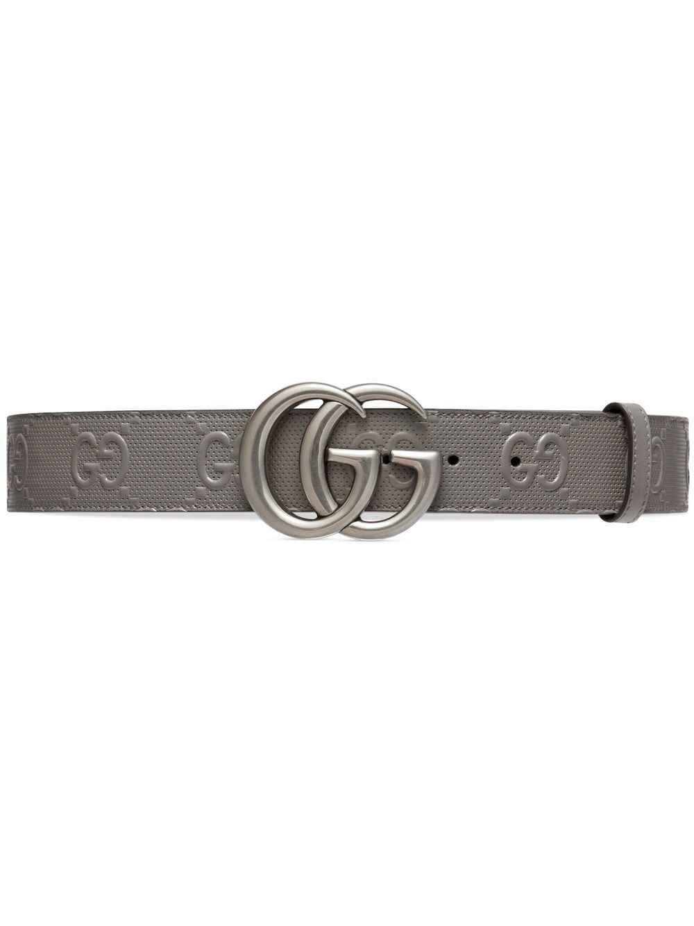 Gucci GG Marmont embossed-leather belt - Grey