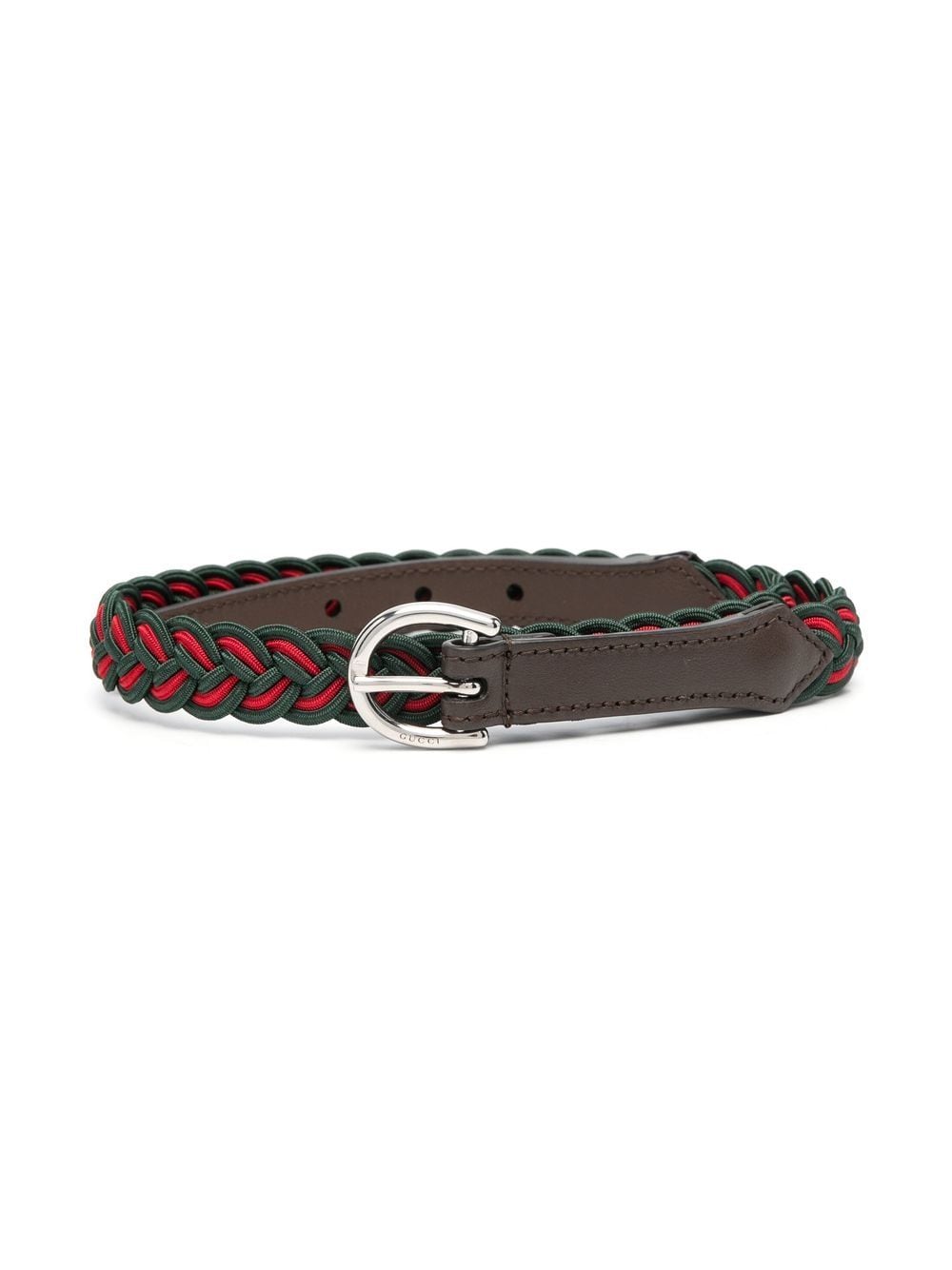 Gucci Kids Web braided buckle belt - Red
