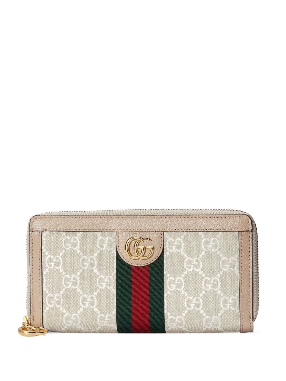 Gucci Ophidia GG zip around wallet - White