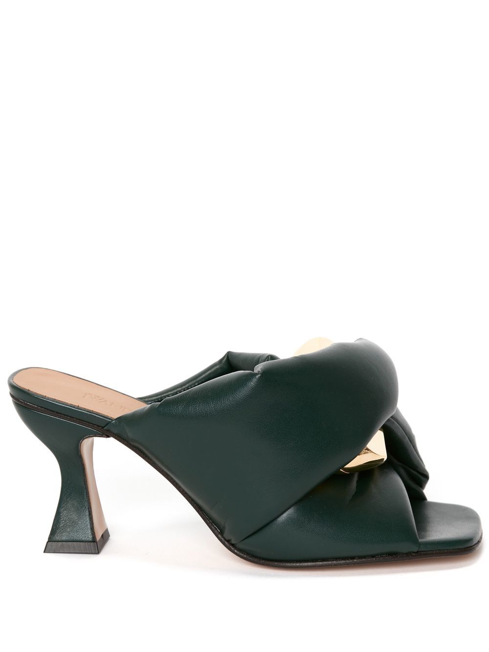 JW Anderson Chain Twist heeled mules - FOREST GREEN