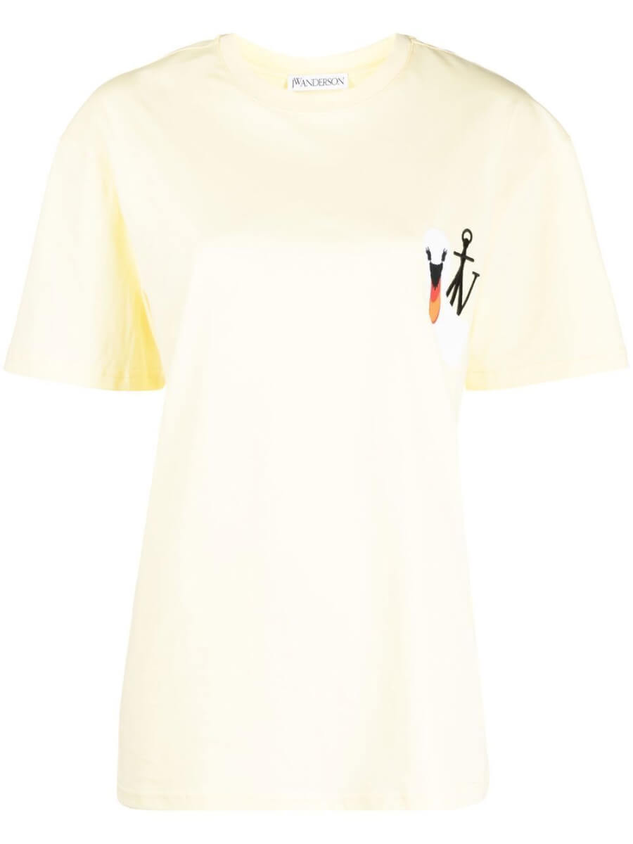 JW Anderson embroidered-logo T-shirt - Yellow