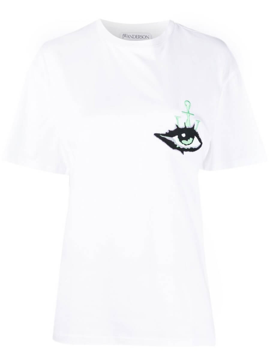 JW Anderson embroidered-logo short-sleeve T-shirt - White