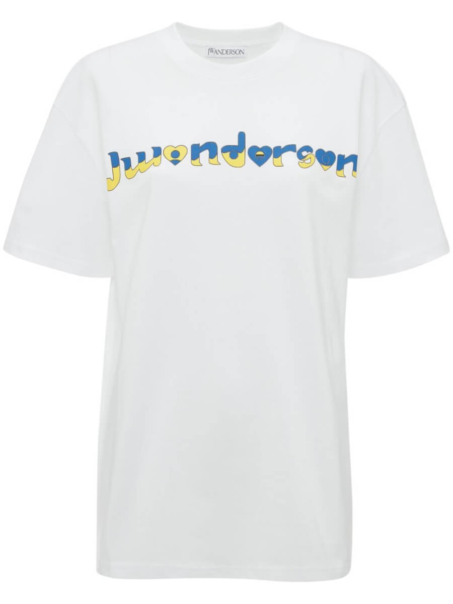 JW Anderson x Run Hany logo-print T-shirt - White