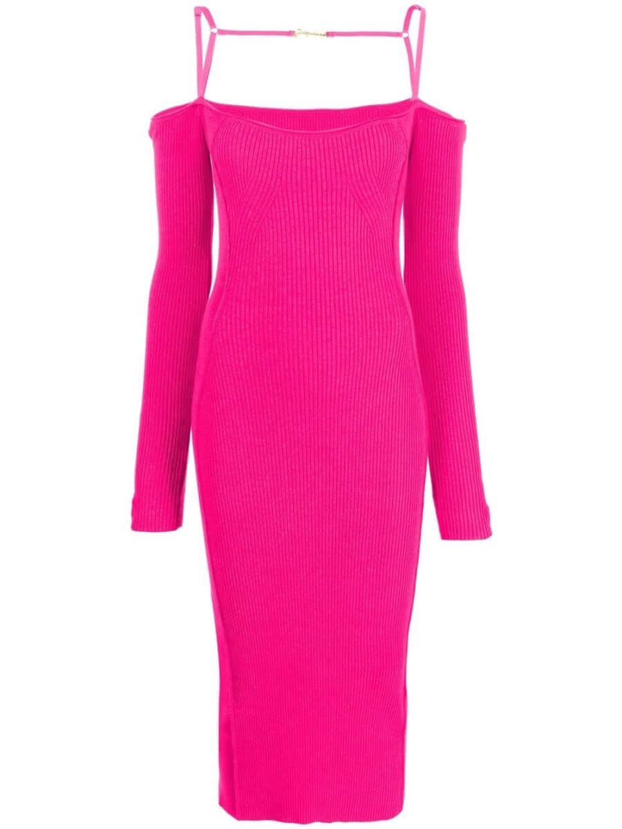 Jacquemus Sierra ribbed-knit dress - Pink