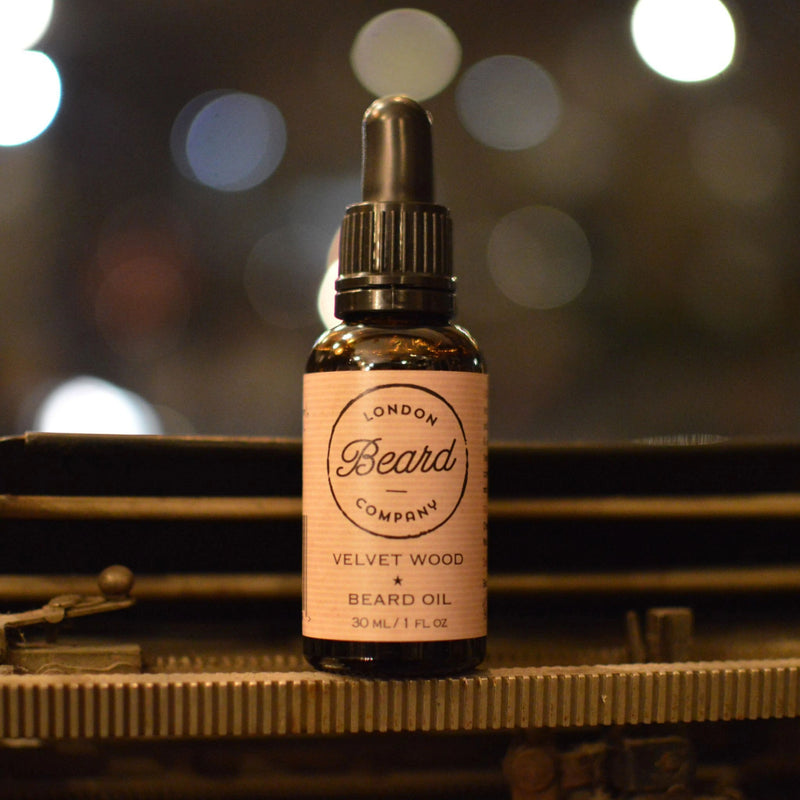 London Beard Company Velvet Wood Beard Oil | Lightweight Nourishing Formula with Warm, Exotic Scent