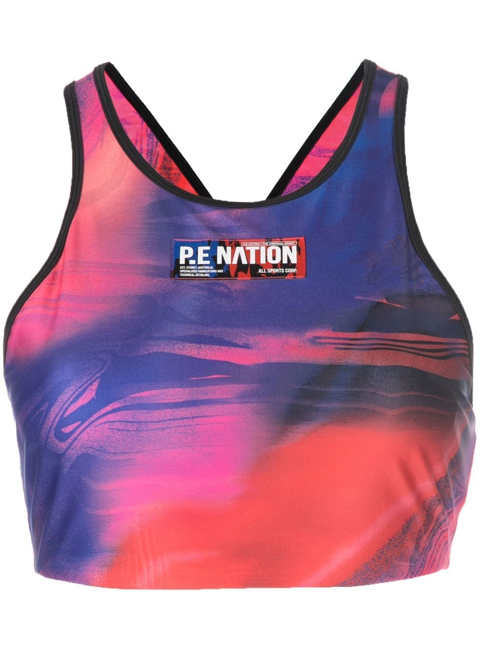 P.E Nation abstract-print sports bra - Red