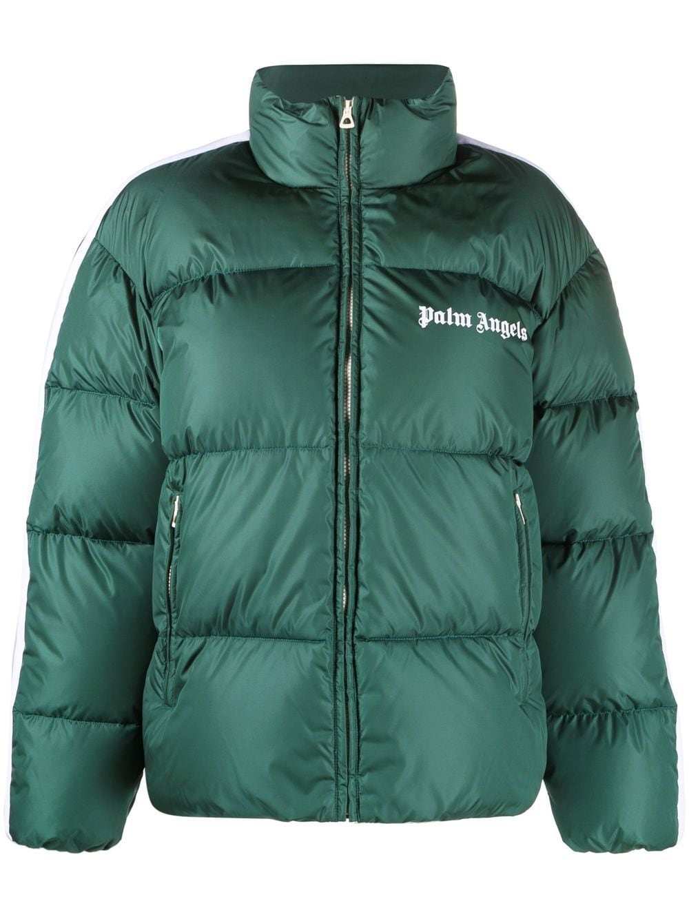 Palm Angels logo-print padded jacket - Green