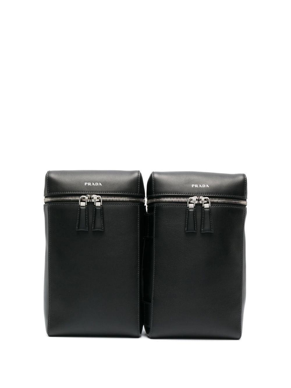 Prada Double leather backpack - Black