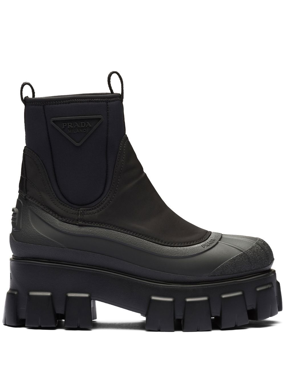 Prada Monolith chunky lug-sole ankle boots - Black