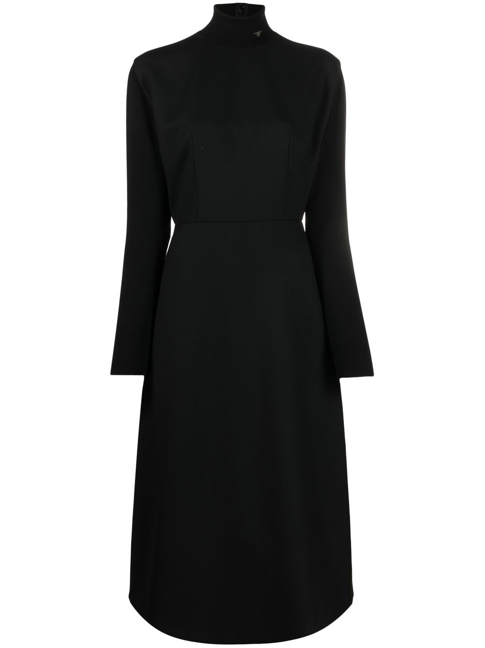Prada logo long-sleeve dress - Black
