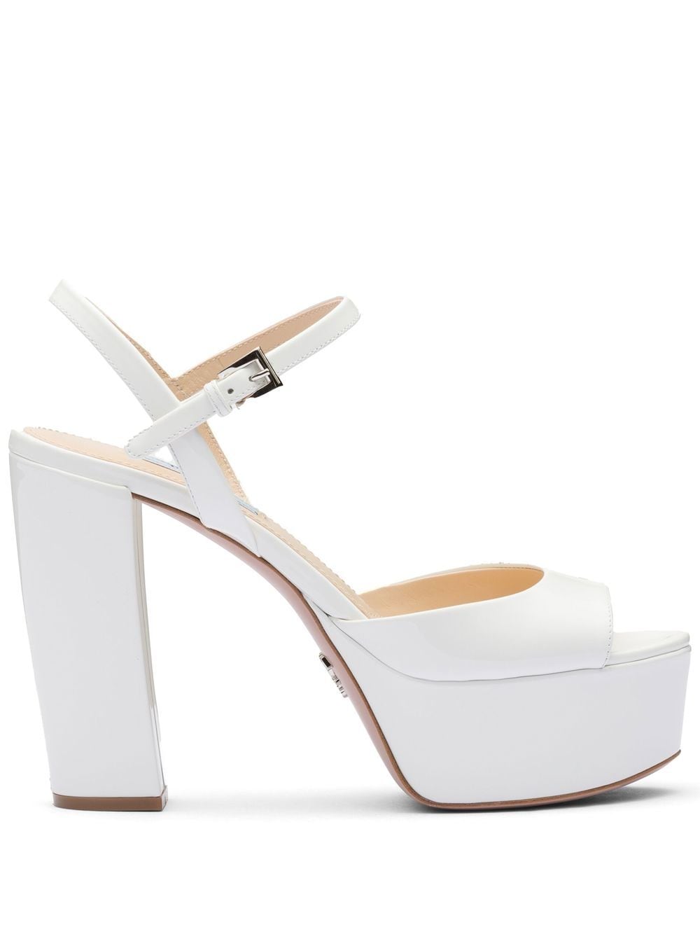Prada platform block heel sandals - White
