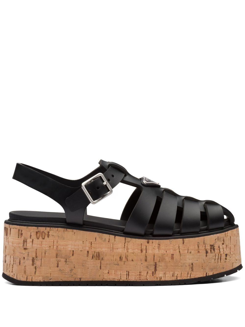 Prada platform wedge sandals - Black