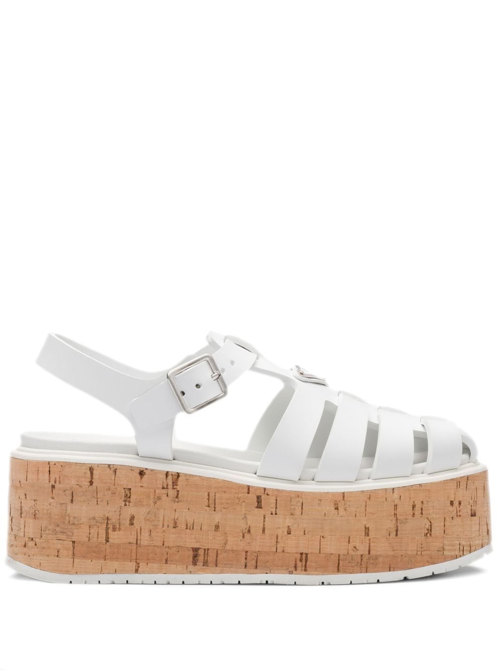 Prada platform wedge sandals - White