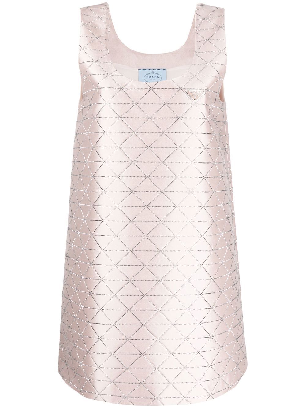 Prada rhinestone triangle pattern dress - Pink