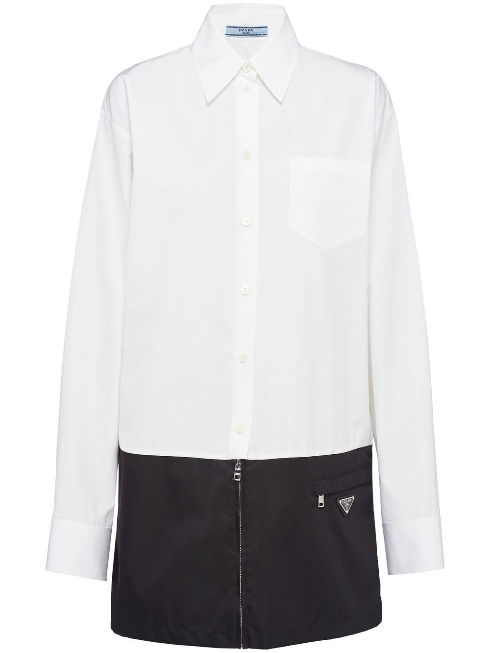 Prada two-tone panelled shirtdress - White