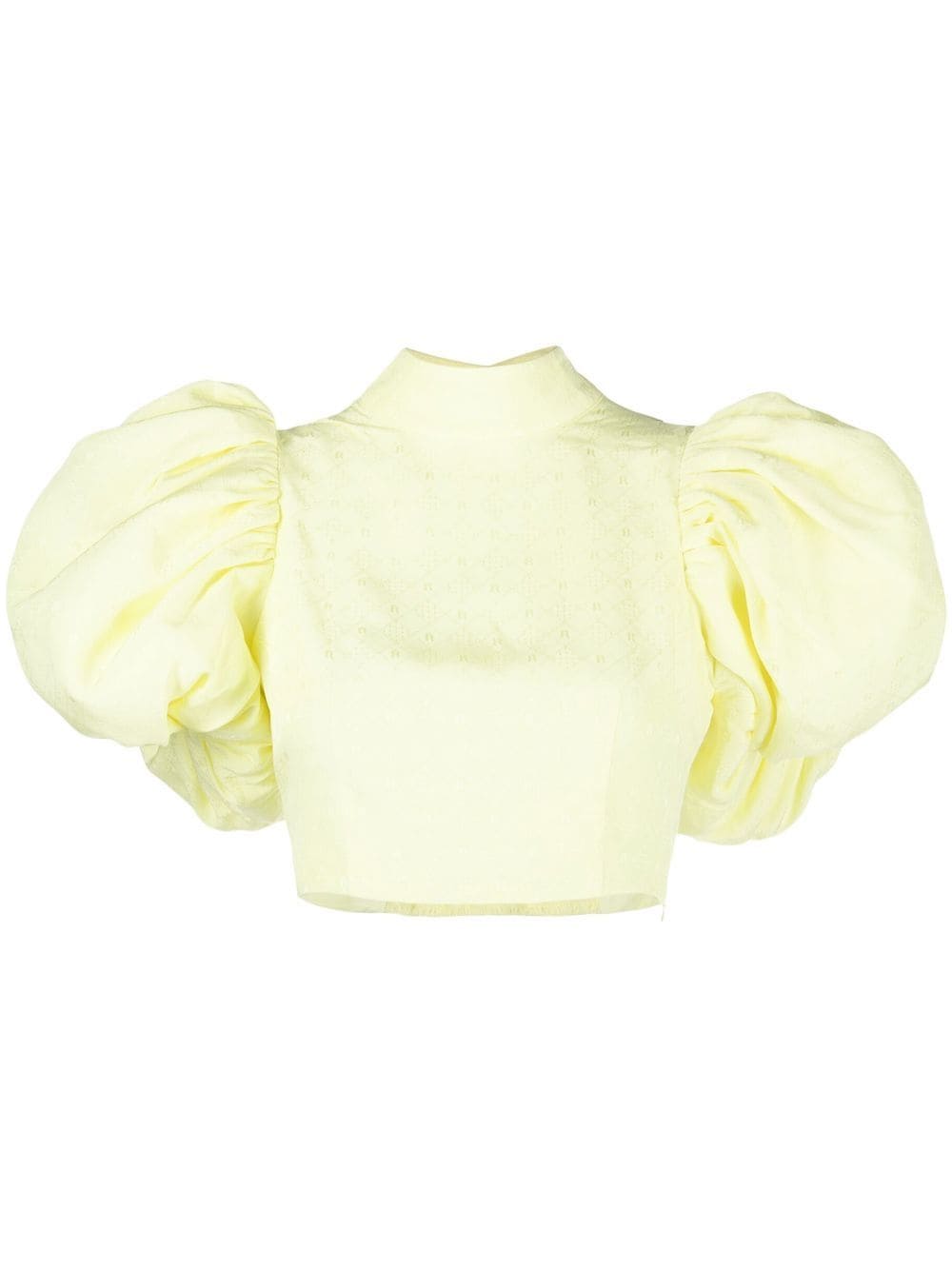 ROTATE Dusk puff-sleeve cropped blouse - Yellow