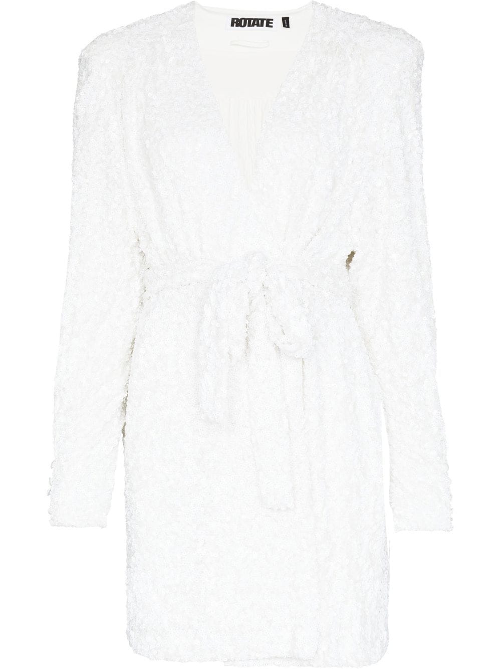 ROTATE Samantha sequin wrap dress - White