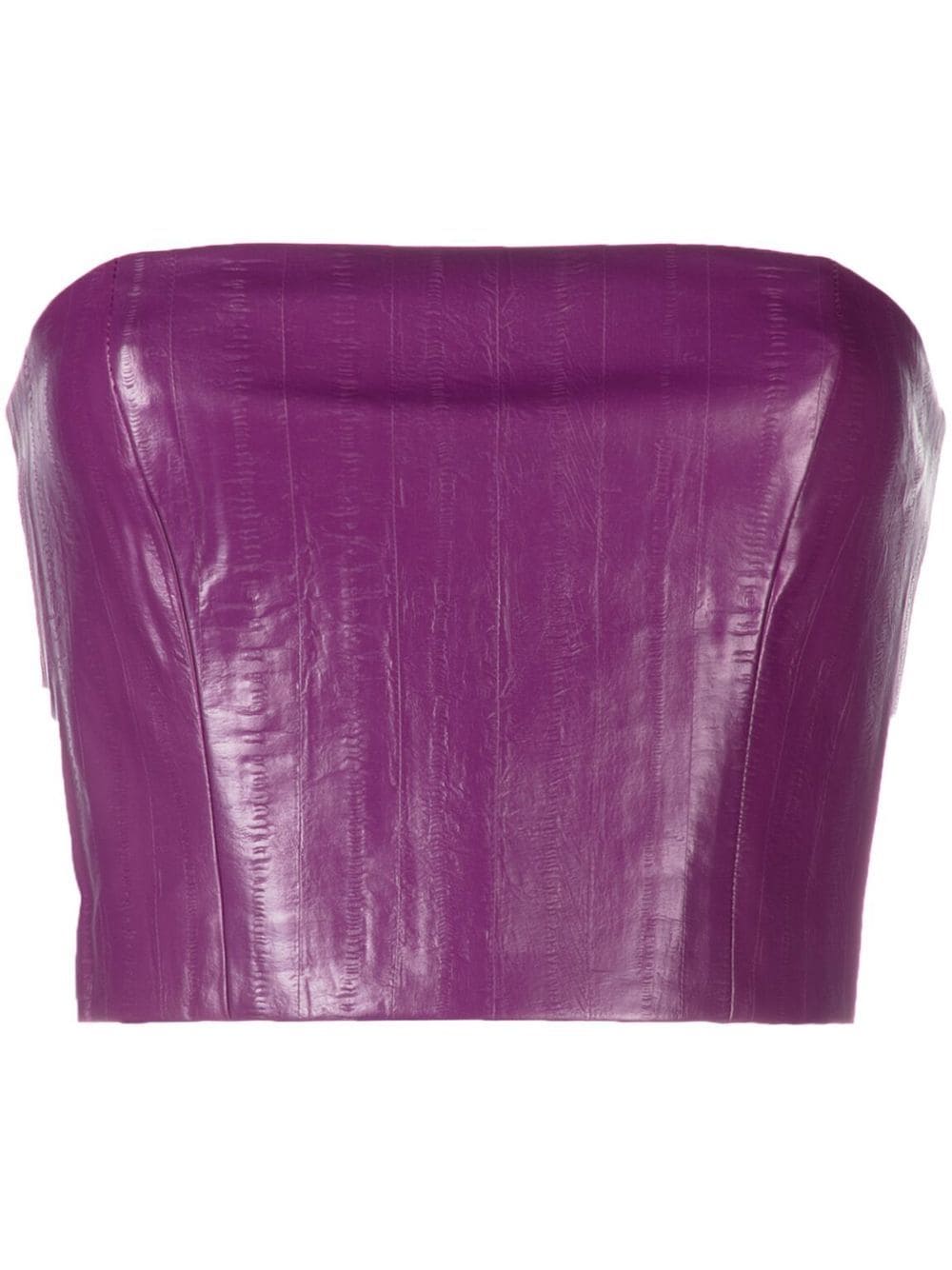ROTATE faux leather crop top - Purple