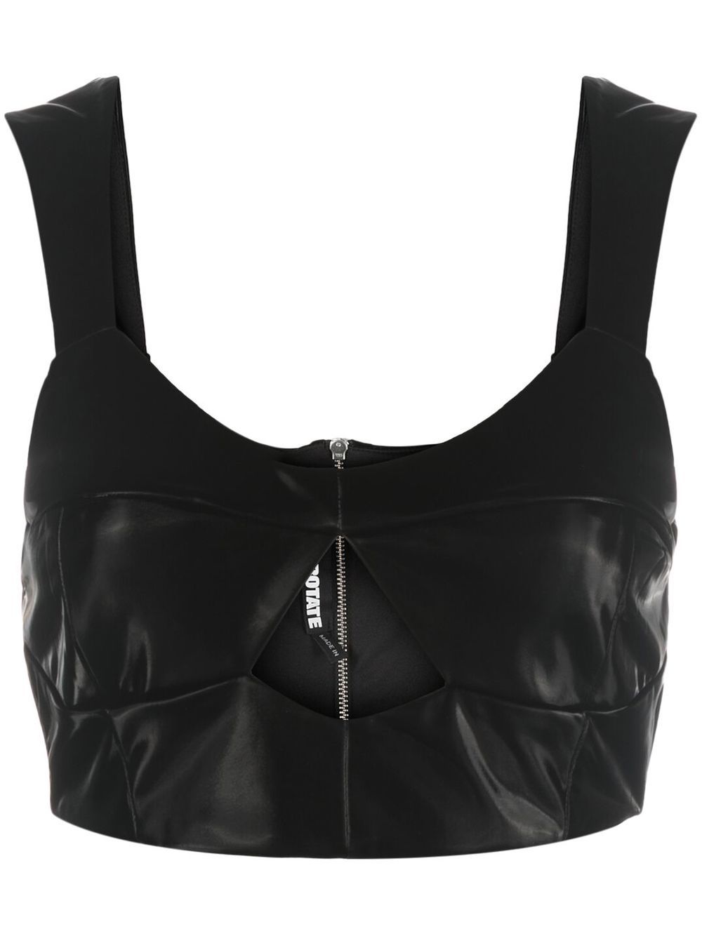 ROTATE faux leather cropped tank top - Black