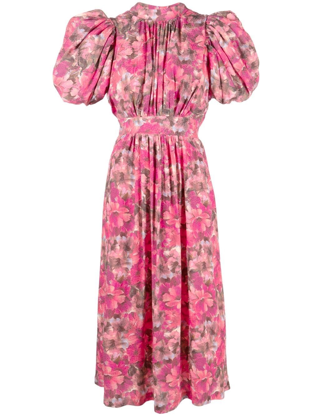 ROTATE floral-print puff-sleeve dress - Pink