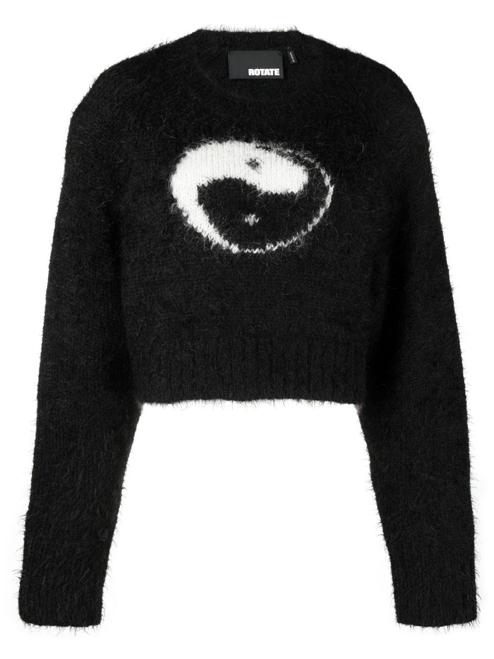 ROTATE intarsia-knit jumper - Black