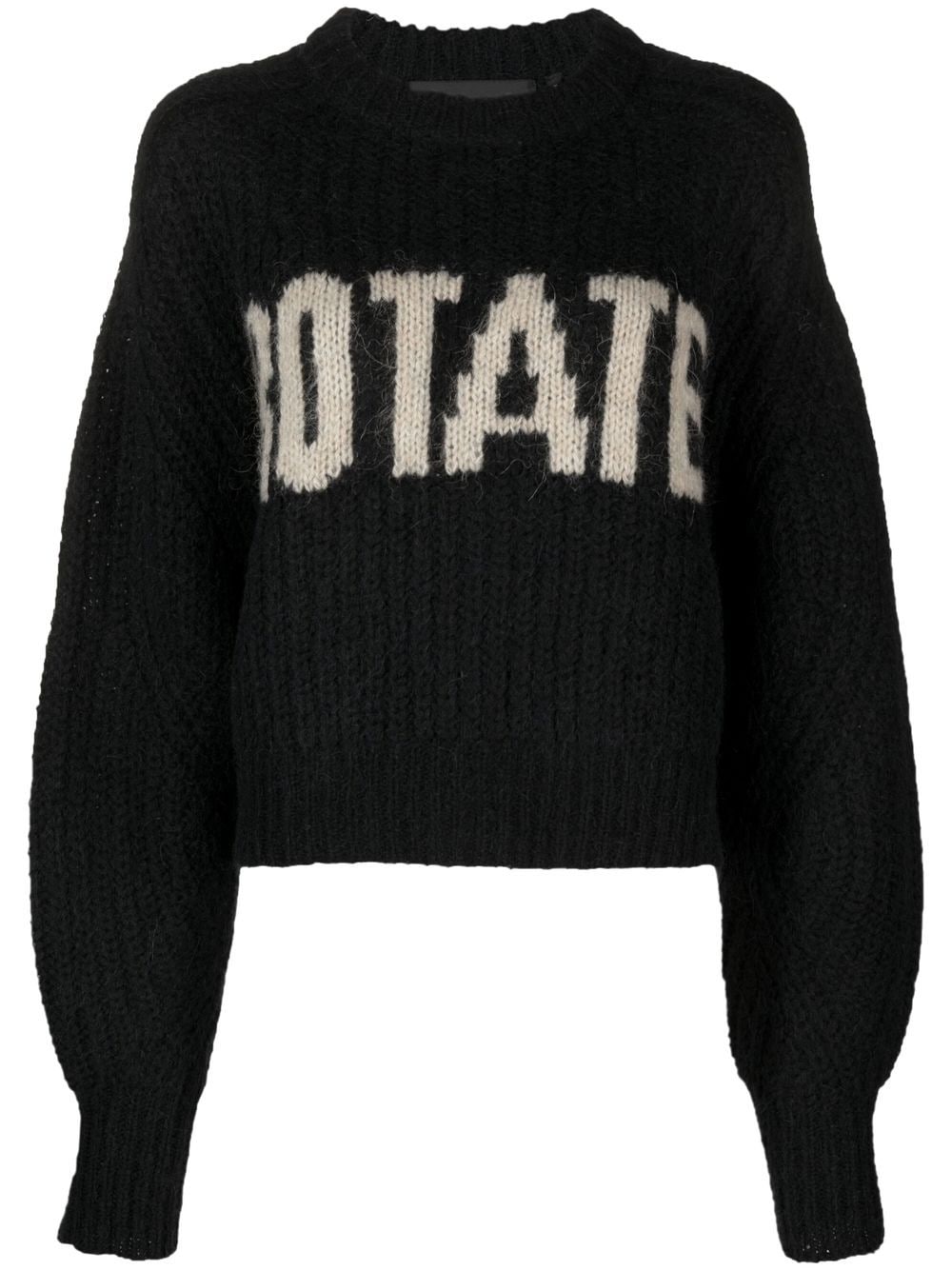 ROTATE intarsia-knit logo jumper - Black