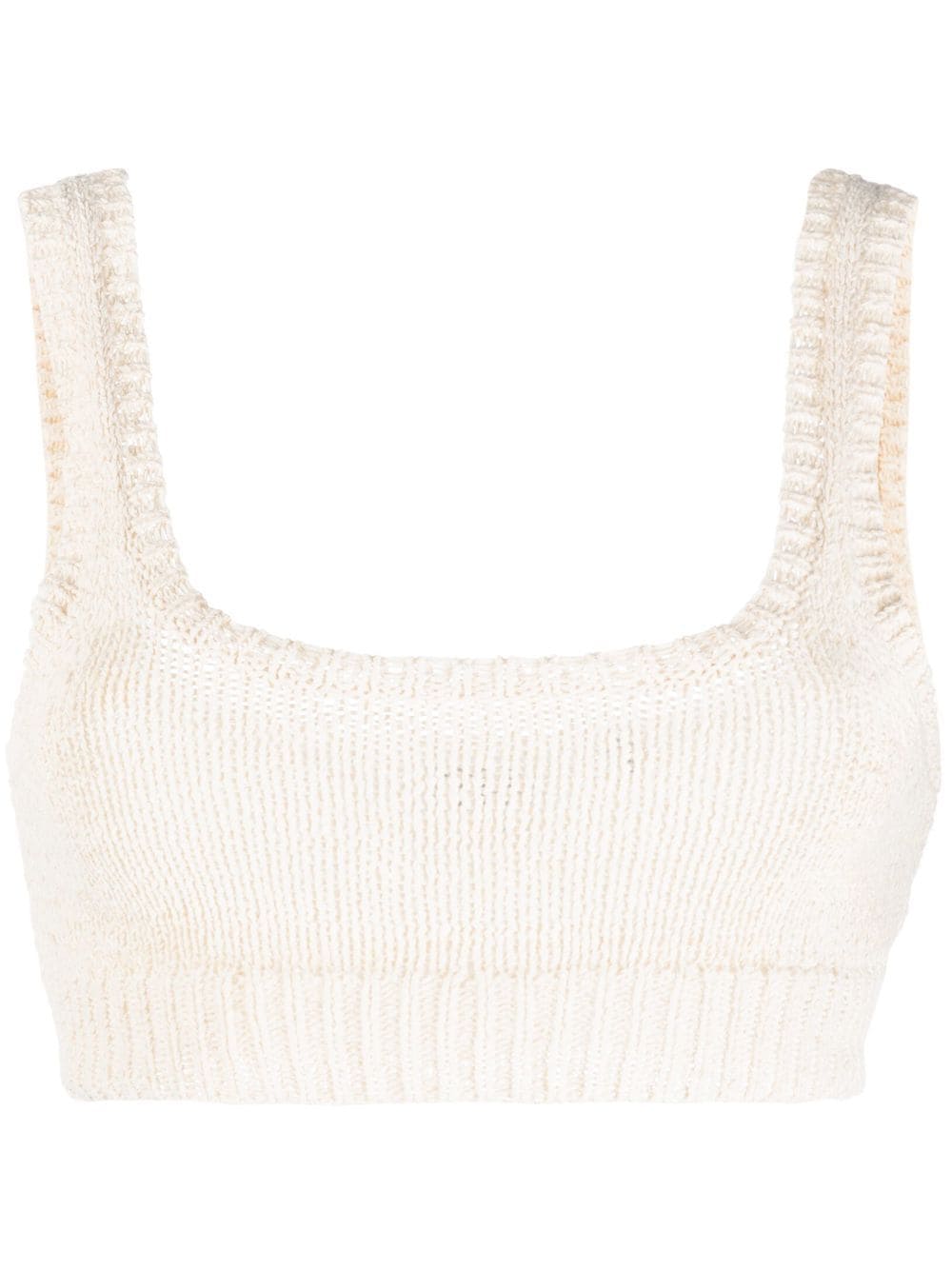 ROTATE knitted cropped top - Neutrals