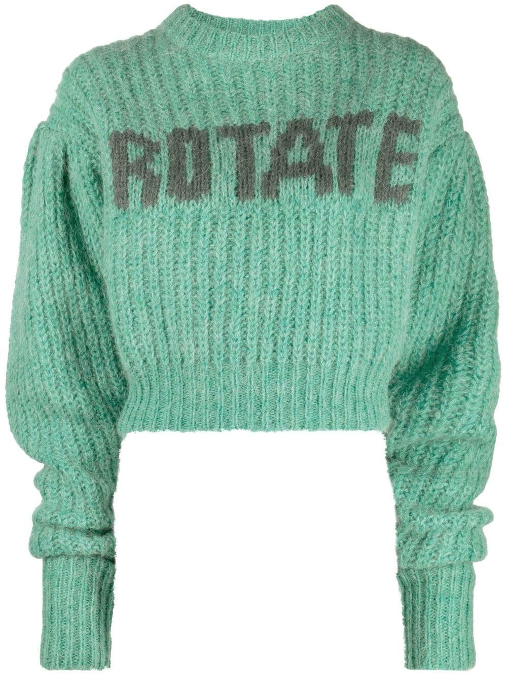 ROTATE knitted logo jumper - Green