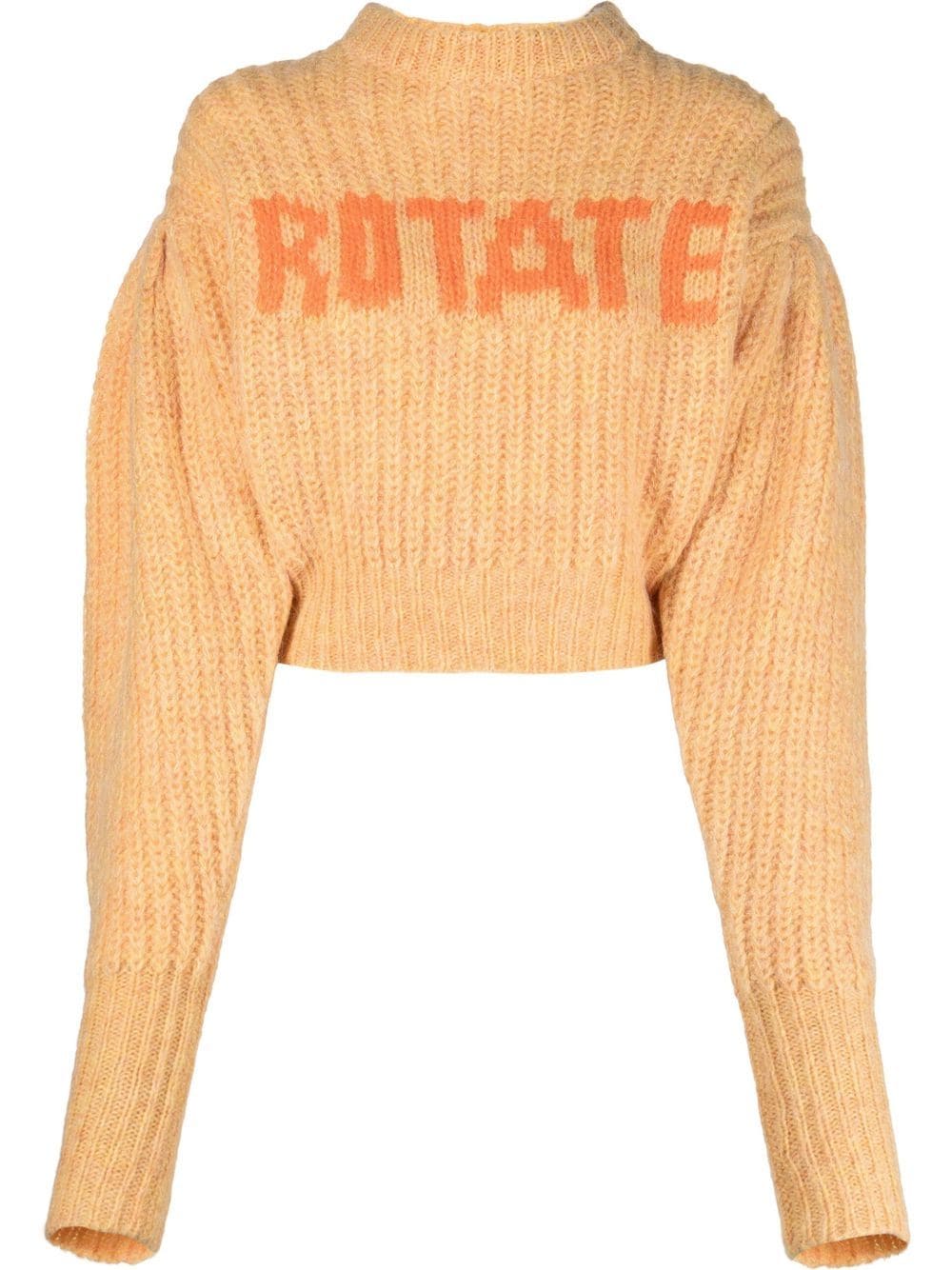 ROTATE logo-print chunky-knit jumper - Orange