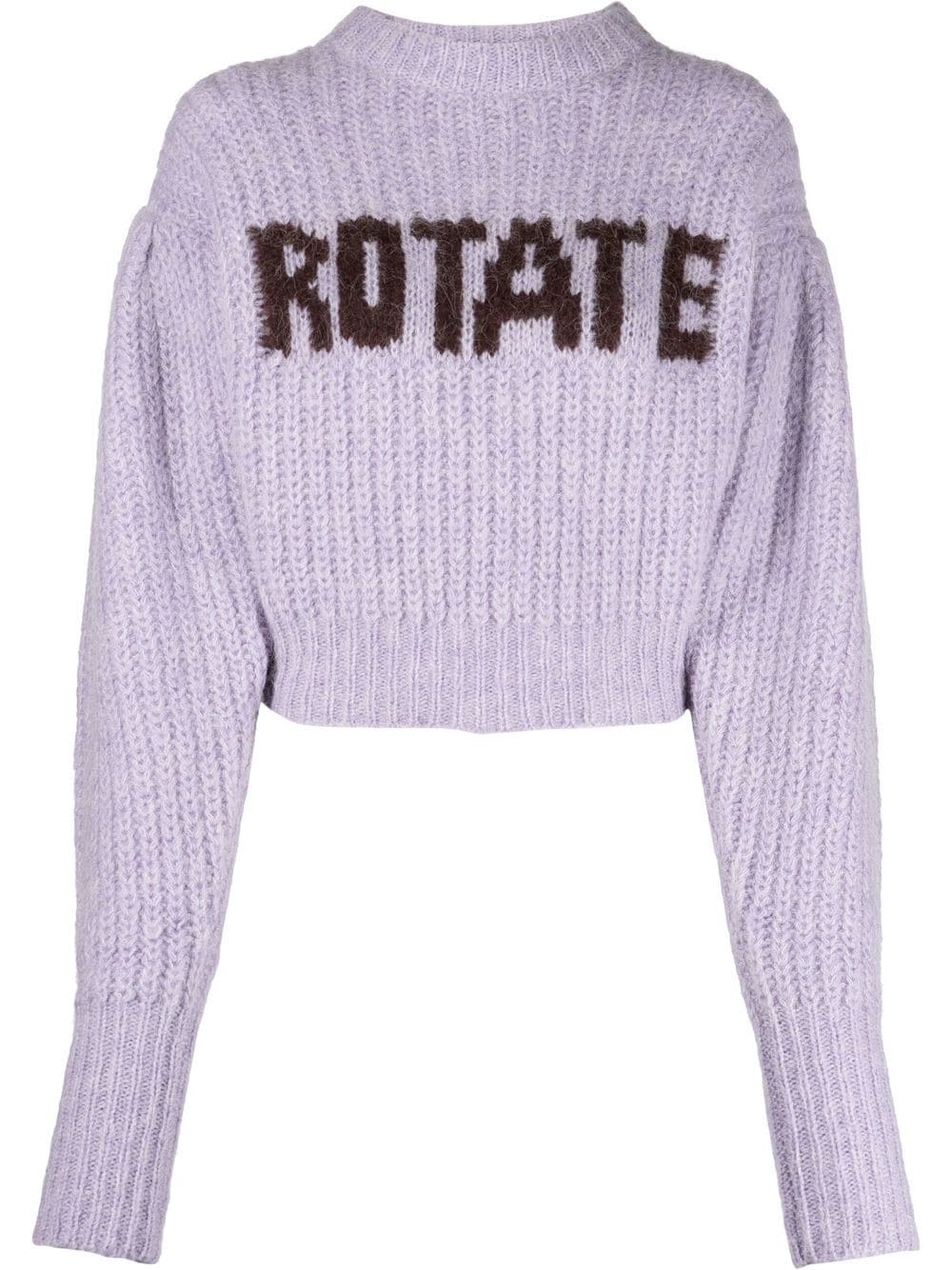 ROTATE logo-print chunky-knit jumper - Purple