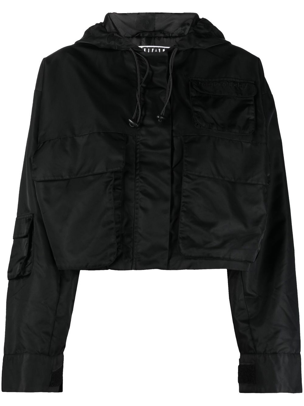ROTATE recycled-nylon cropped jacket - Black