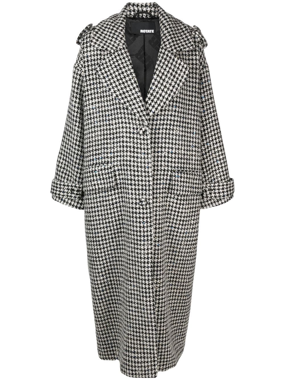ROTATE sparkly houndstooth coat - Black