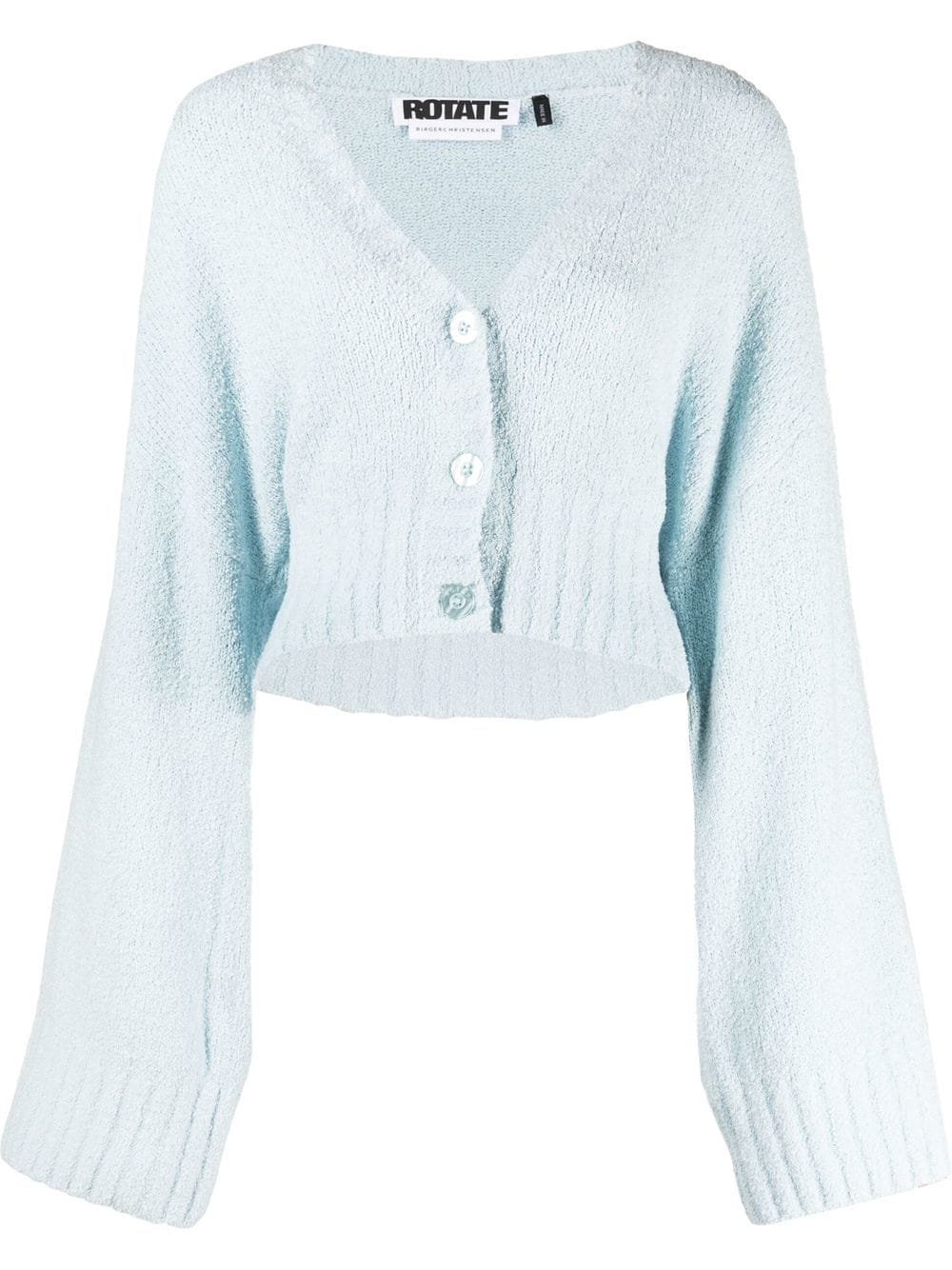 ROTATE wide-sleeve cropped cardigan - Blue