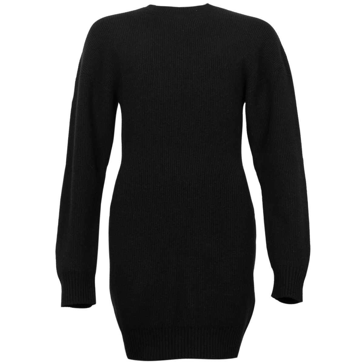 Rib-knit Mini Jumper Dress M Black
