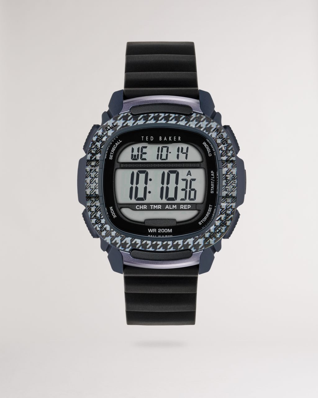 Ted Baker BKPALF202 Digital Silicone Strap Watch in Black GLAAS, Men's Accessories