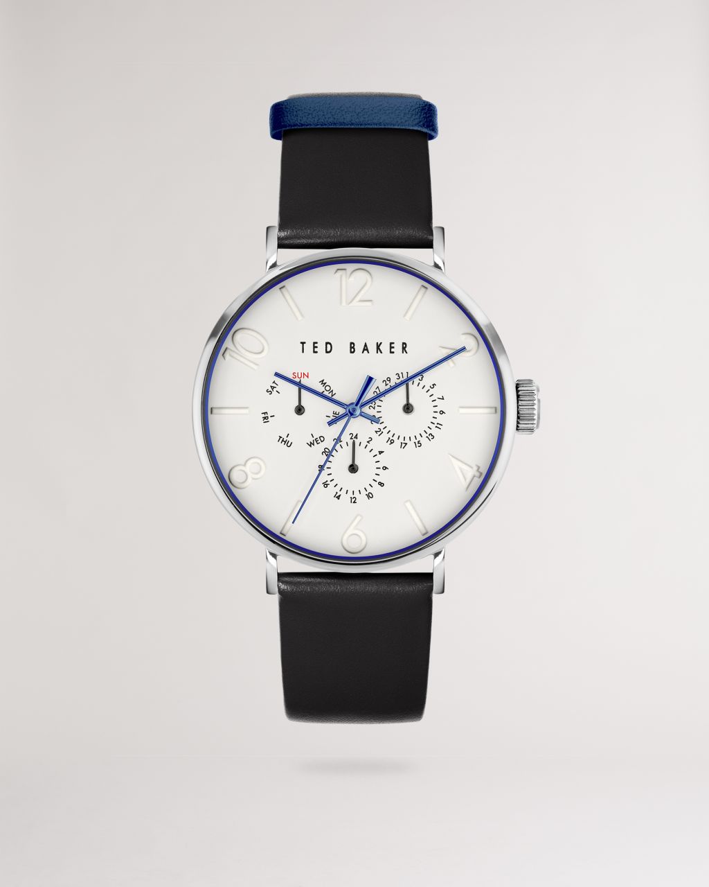 Ted Baker Leather Strap Multifunction Watch in Black MAGNT, Men's Accessories