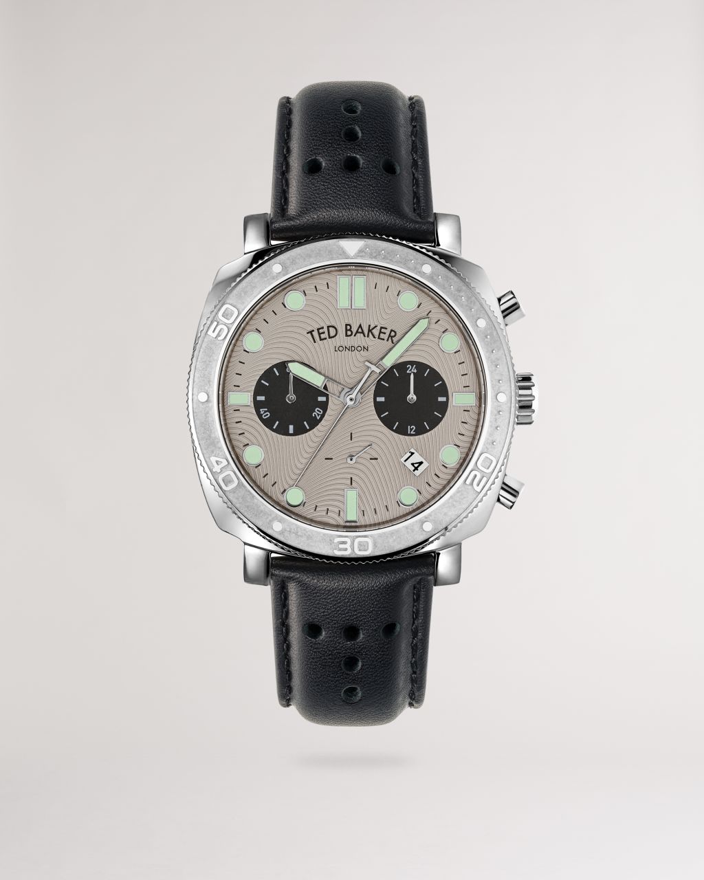 Ted Baker Leather Strap Watch in Black PLSITC, Men's Accessories