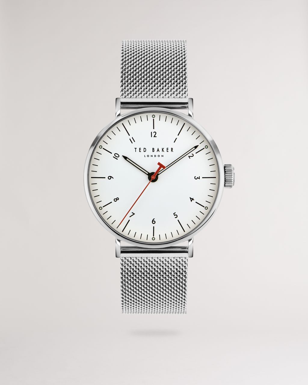 Ted Baker Mesh Strap Watch in Silver Colour FOOAM, Men's Accessories