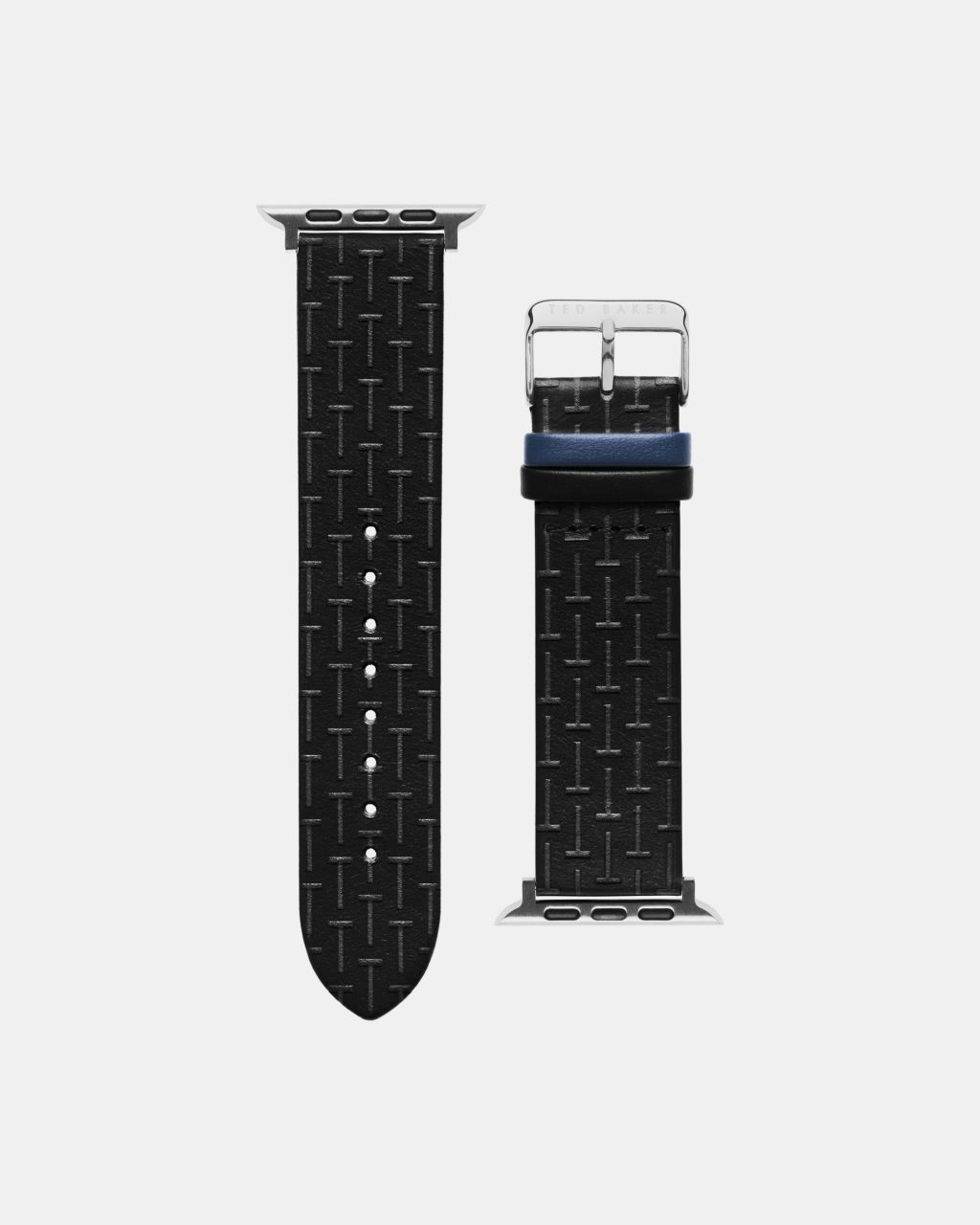 Ted Baker Textured Leather Apple Watch Strap in Black NITRGN, Men's Accessories