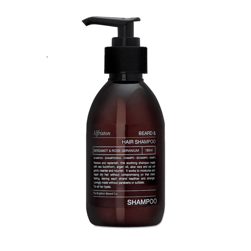 The Brighton Beard Company Alfriston Beard & Hair Shampoo | Hydrating Formula with Oil Control + Argan Oil & Sea Buckthorn
