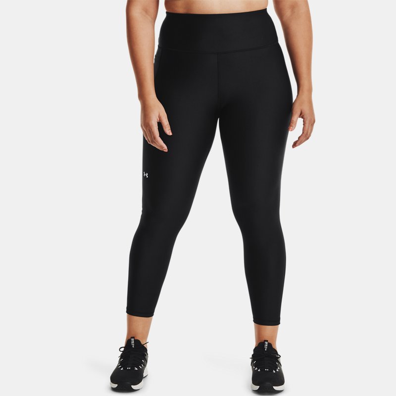 Women's HeatGear® Armour No-Slip Waistband Full-Length Leggings Black / White 1X