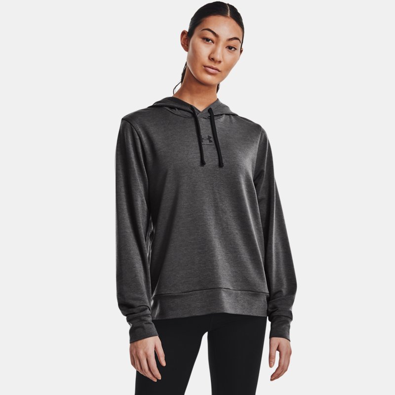 Women's Under Armour Rival Terry Hoodie Jet Gray / Black L