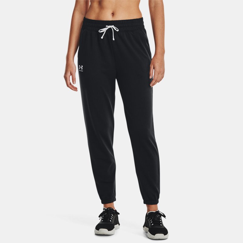 Women's Under Armour Rival Terry Joggers Black / White L