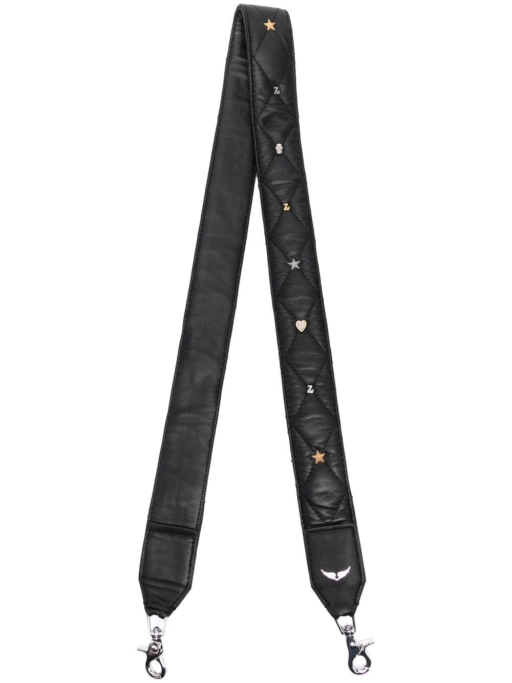 Zadig&Voltaire stud-detail leather bag strap - Black